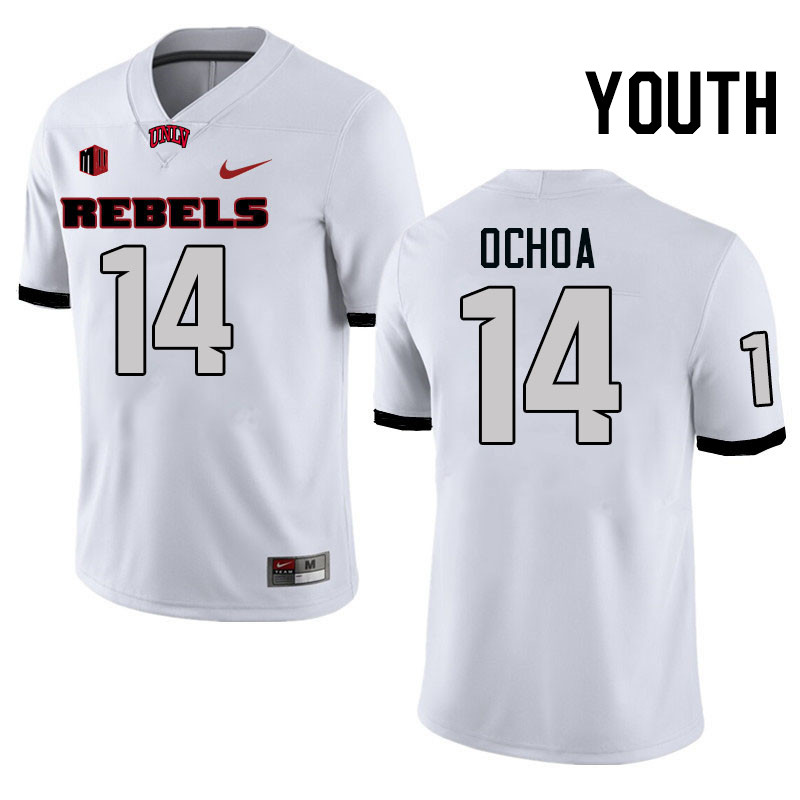 Youth #14 Gael Ochoa UNLV Rebels College Football Jerseys Stitched-White